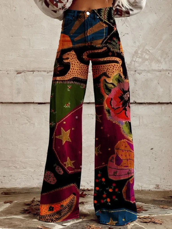 HERMINE VINTAGE WIDE LEG PANTS Casual Track Pants