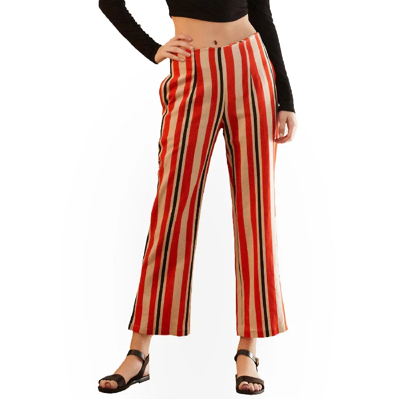 Women's Hi-waisted Cropped Pants in Poppy Multi Formal Dress Pants