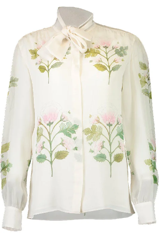 Georgette Rose Bouquets Blouse