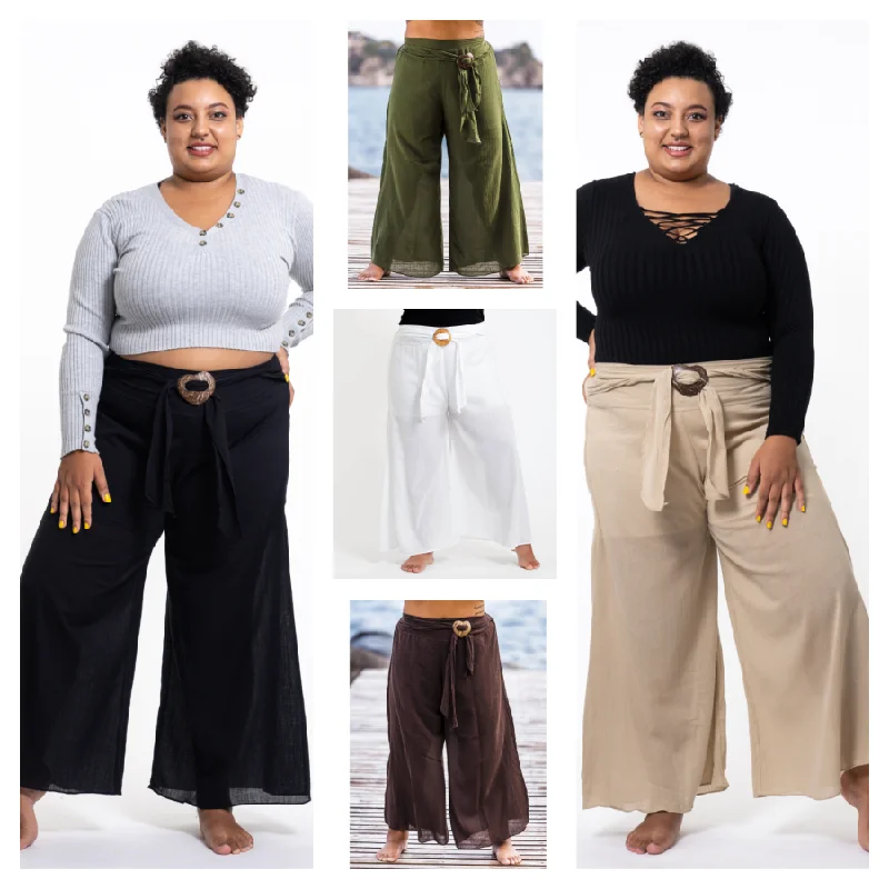 Assorted set of 5 Plus Size Women's Thai Harem Palazzo Pants in Solid Color Casual Drawstring Pants Assorted set of 5 Plus Size Women's Thai Harem Palazzo Pants in Solid Color Casual Drawstring Pants