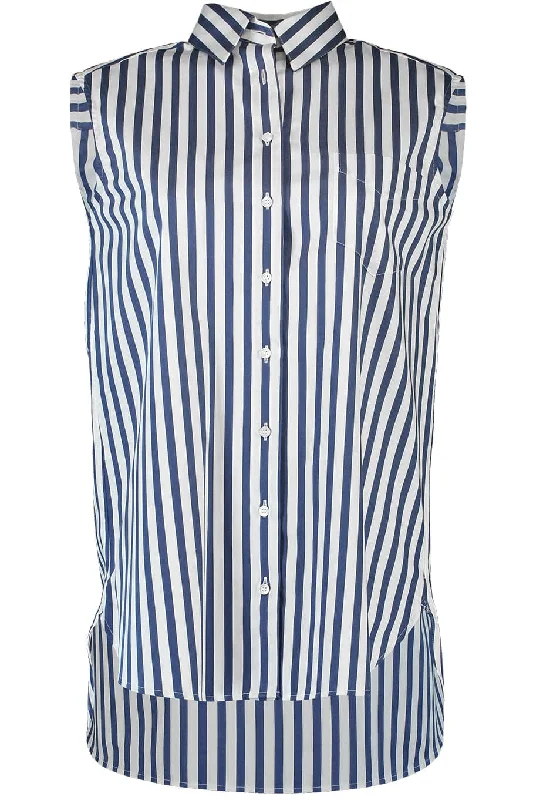 Sleeveless Blouse With Stripes