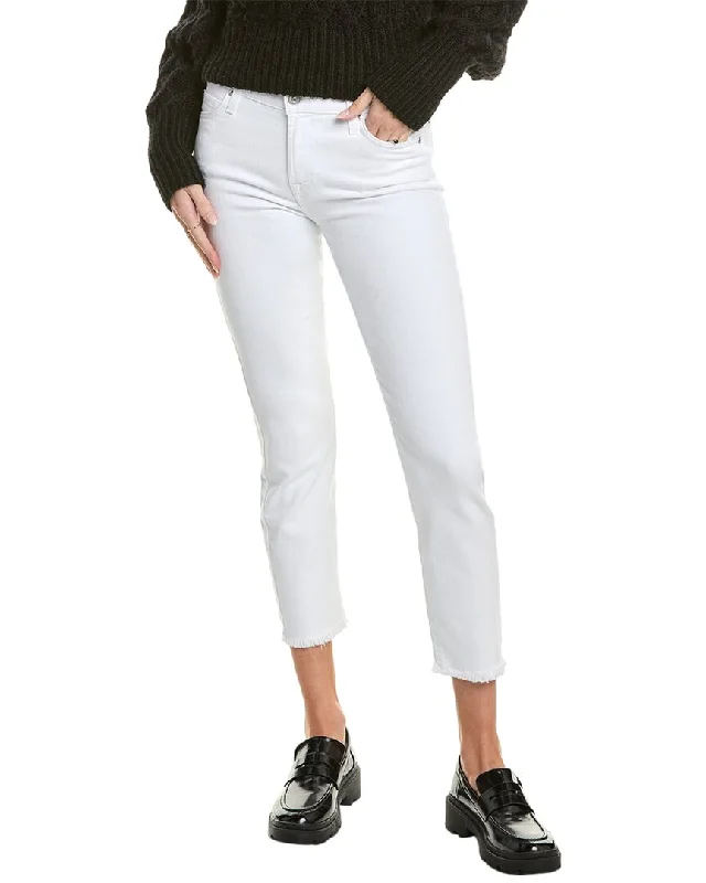 7 For All Mankind Roxanne Ankle White Slim Cigarette Jean