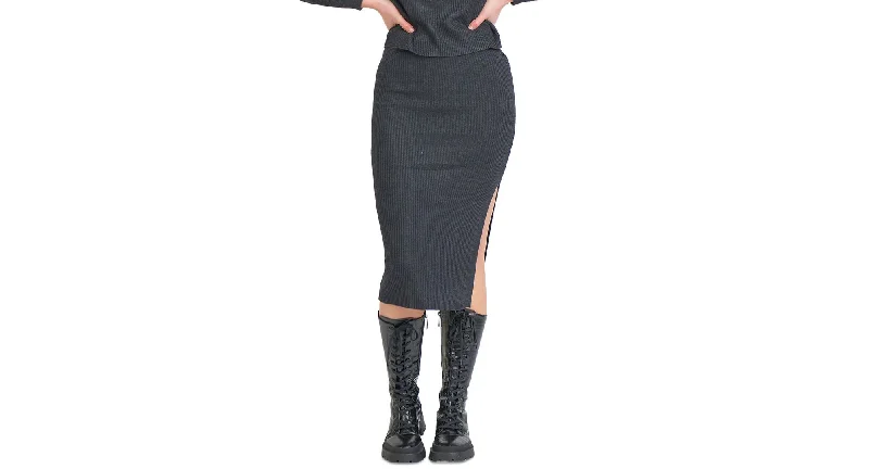 Black Tape Midi Sweater Skirt