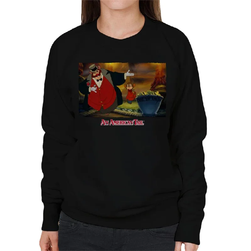 An American Tail Honest John And Fieval Eating Cheese Women's Sweatshirt