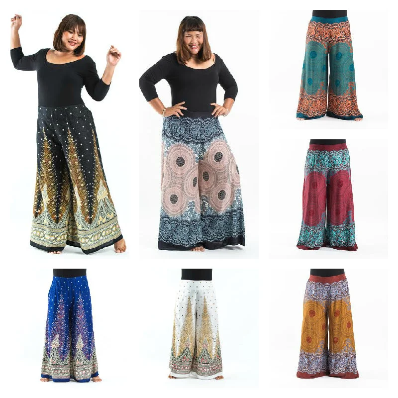 Assorted set of 5 Plus Size Palazzo Style Harem Pants Comfortable Wide-Leg Pants