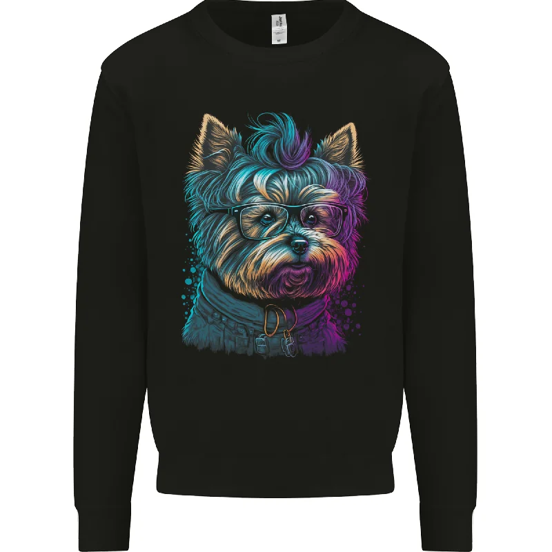 A Cool Yorkie Yorkshire Terrier Female Dog Mens Sweatshirt Jumper