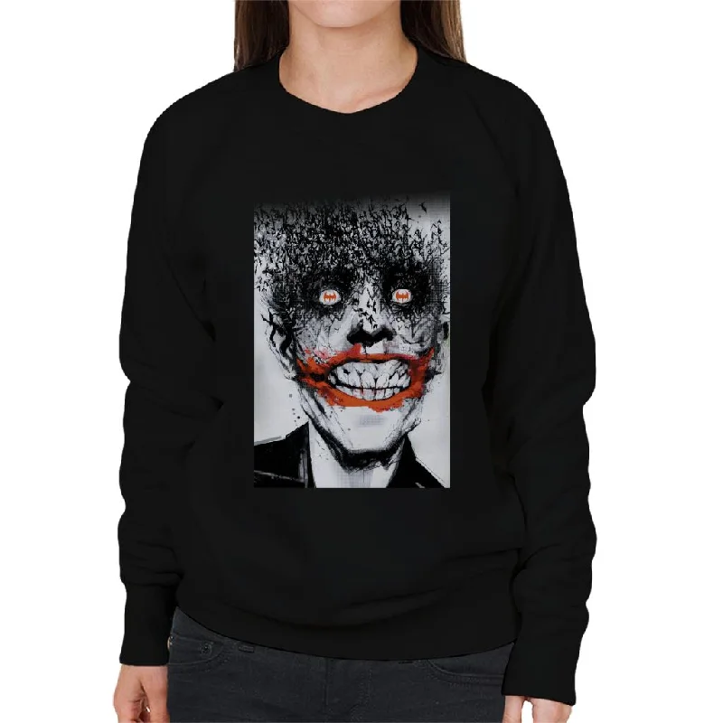 Batman Halloween Joker Face Made Of Bats Women's Sweatshirt