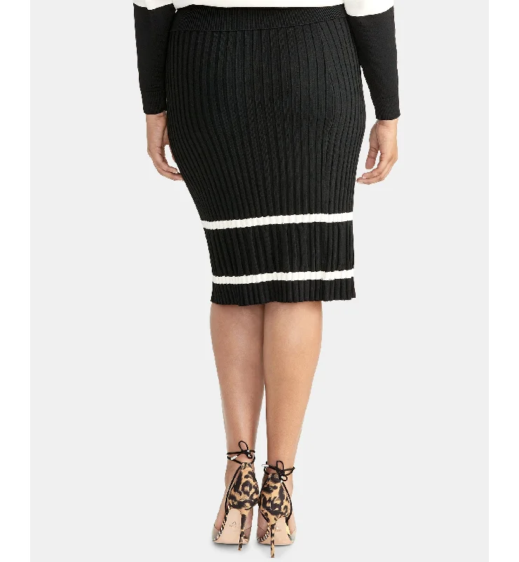 Rachel Rachel Roy Trendy Plus Size Ribbed Pencil Sweater Skirt