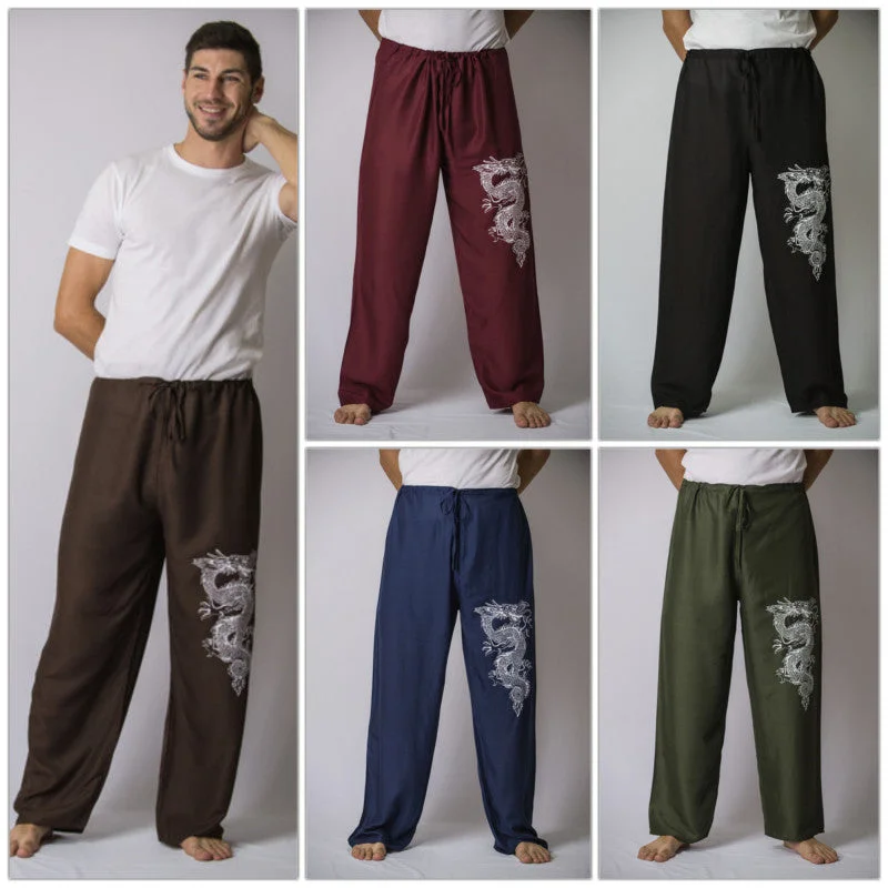 Assorted set of 5 The Dragon Men's Thai Yoga Pants Fashionable Track Pants