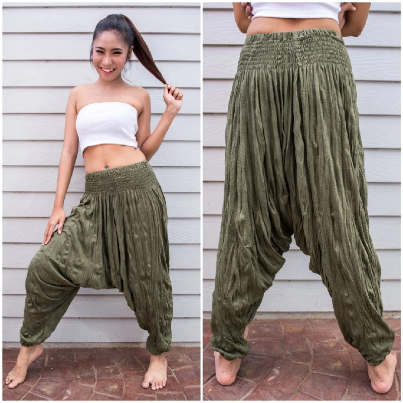 Sure Design Women's Harem Pants in Green Trendy Printed Leggings