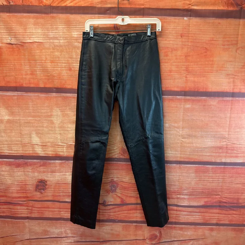 VNTG COMINT BLACK LEATHER PANTS SIZE 7/8 TCC Formal Linen Trousers