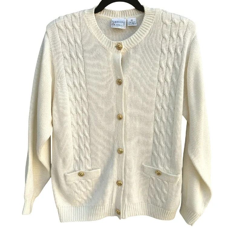 Hasting & Smith Petites Vintage Cable Knit Gold Button Down Cardigan Sweater S