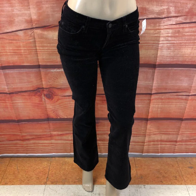 7 FOR ALL MANKIND BLACK VELVET PANTS SIZE 6 (28) TCC Formal Stretch Pants
