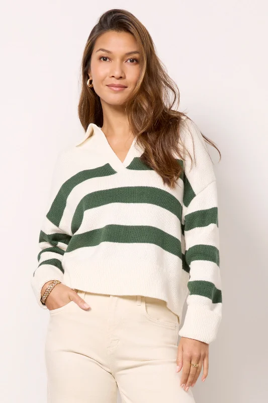 Velvet - Lucie Stripe Polo Sweater