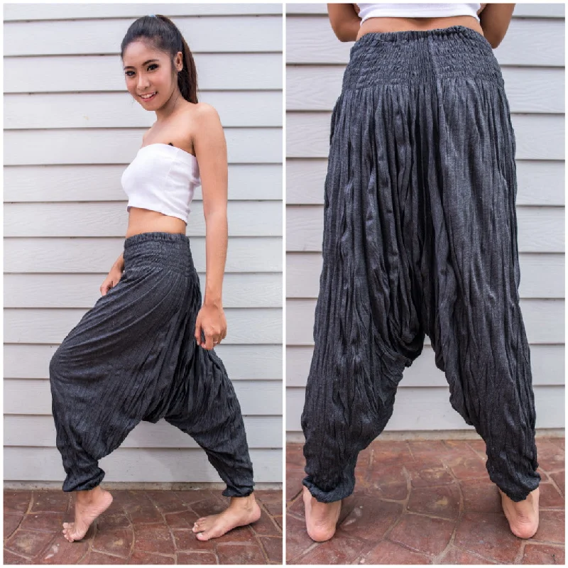 Sure Design Women's Harem Pants in Black Chic Faux Leather Pants