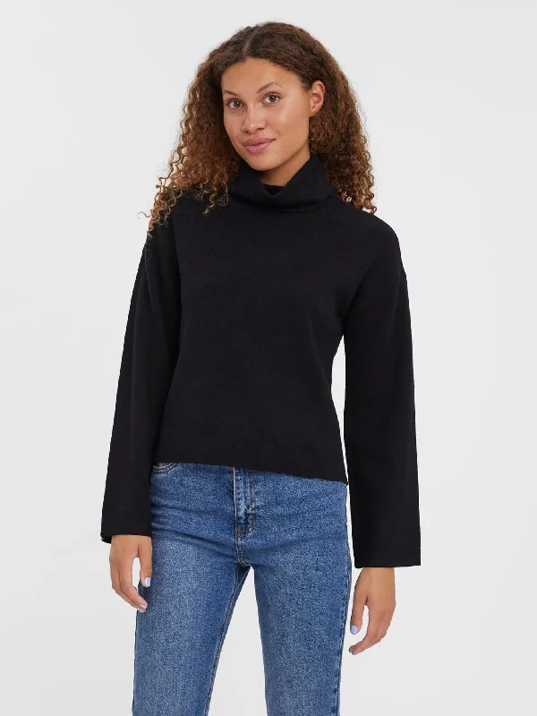 Γυναικεία μπλούζα ζιβάγκο VMGOLD NEEDLE WIDE LS ROLLNECK BLOUSE 10271181 | 10271181