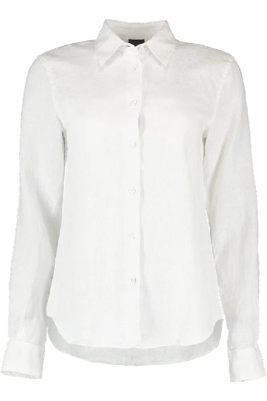 Long Sleeve Linen Blouse - Cream