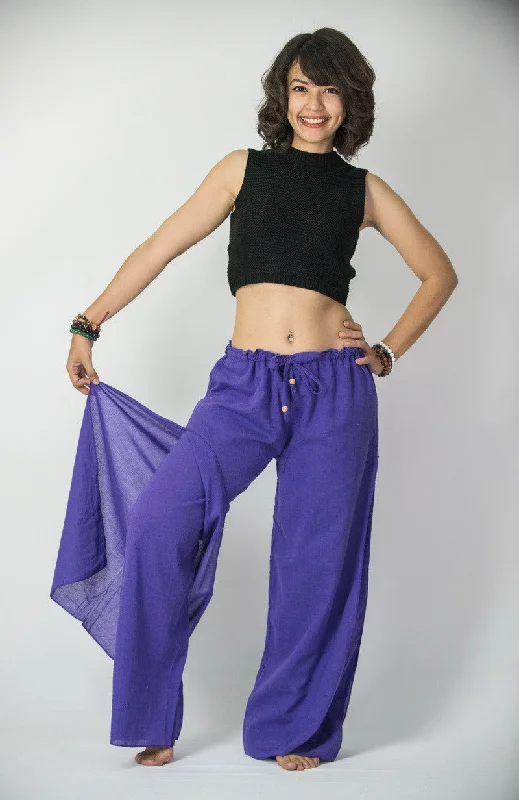 Women's Thai Harem Double Layers Palazzo Pants in Solid Purple Trendy Wide-Legged Trousers Women's Thai Harem Double Layers Palazzo Pants in Solid Purple Trendy Wide-Legged Trousers