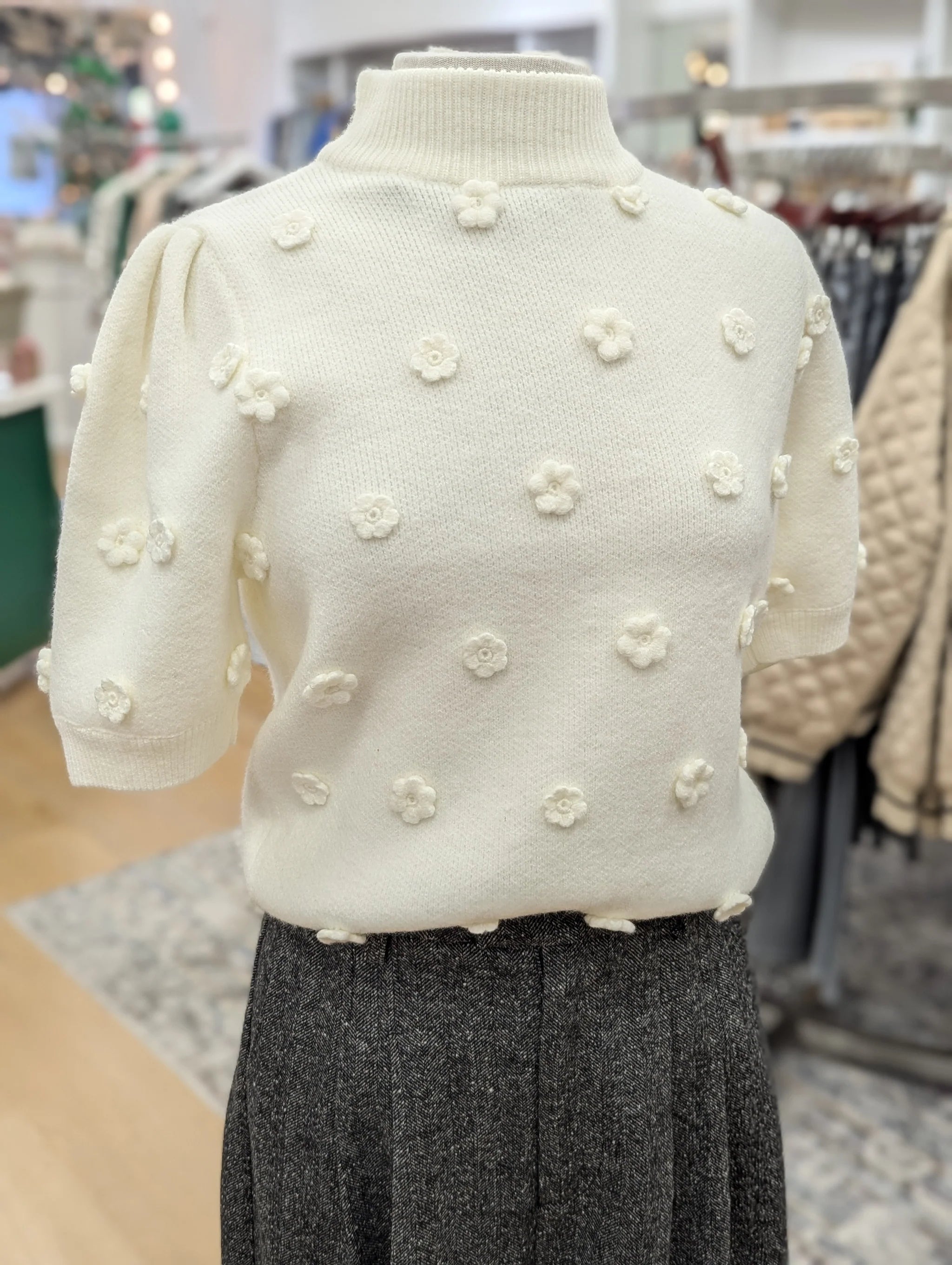 3D Floral Sweater