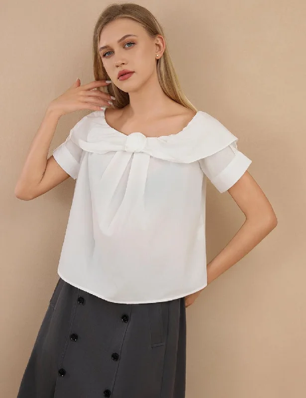 Ladies Off Shoulder Short Sleeves Blouse Top SKT402