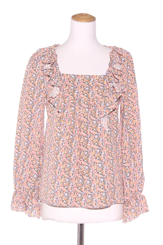 CHARLO - Floral ruffle detail blouse! 6-8