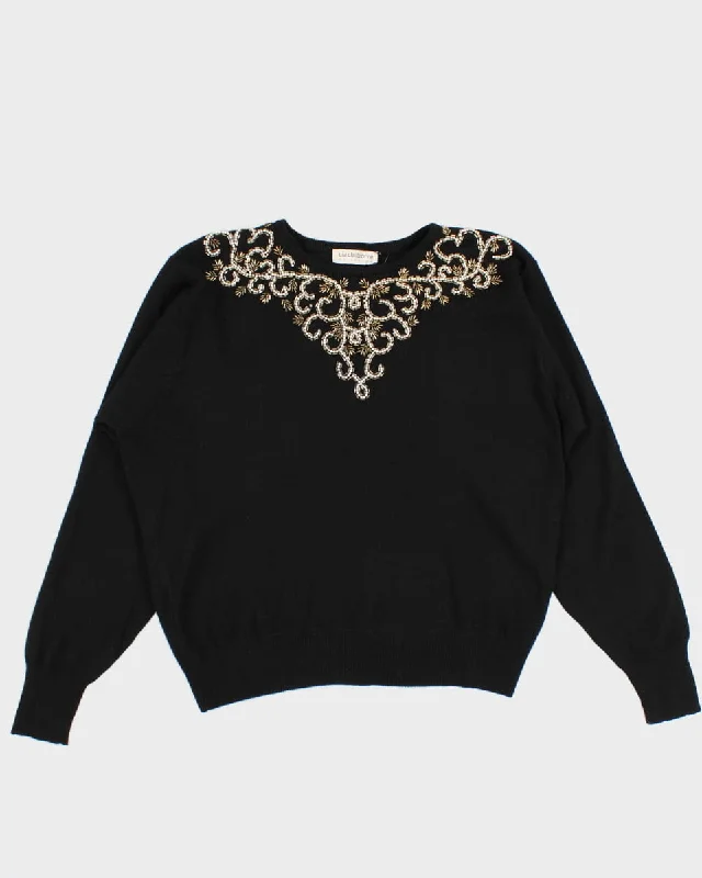 Vintage Beaded Knit Jumper - M