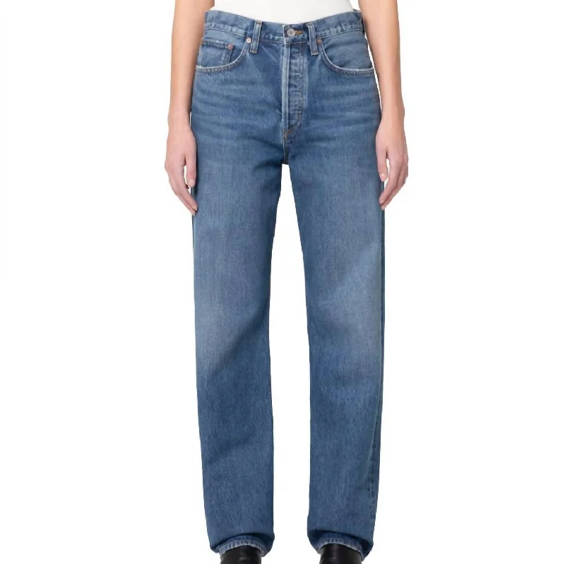 High Rise Relaxed Straight Jeans In Essence