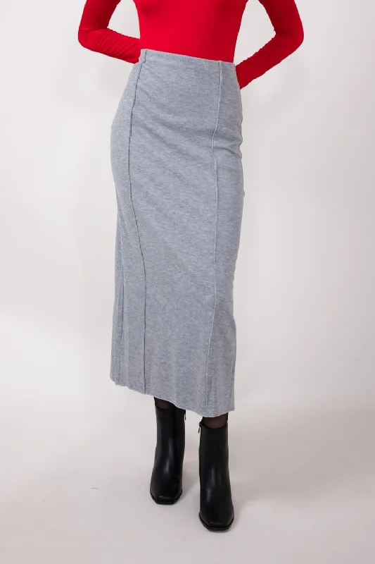 Mustard Seed Sweater Maxi Skirt for Women in Grey | S23887-GREY