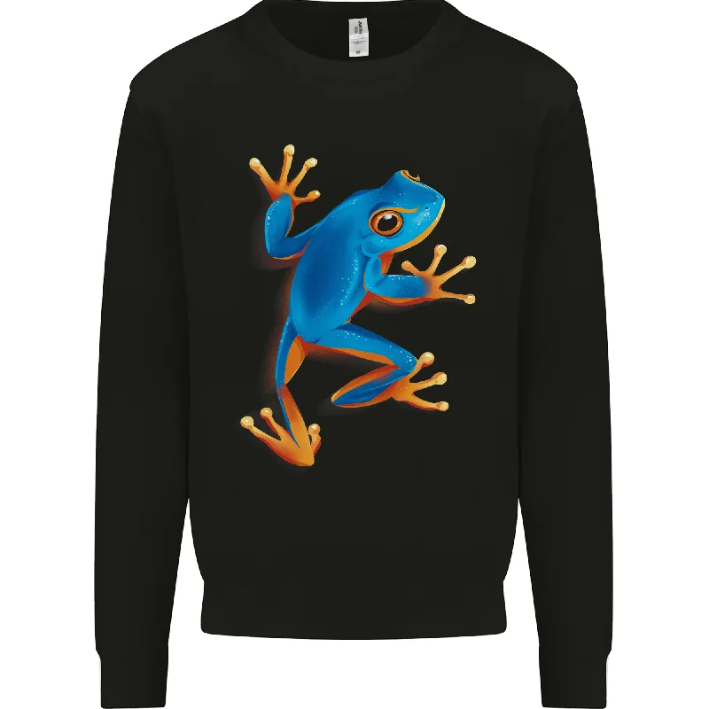 A Cool Frog Climbing Up Mens Sweatshirt Jumper