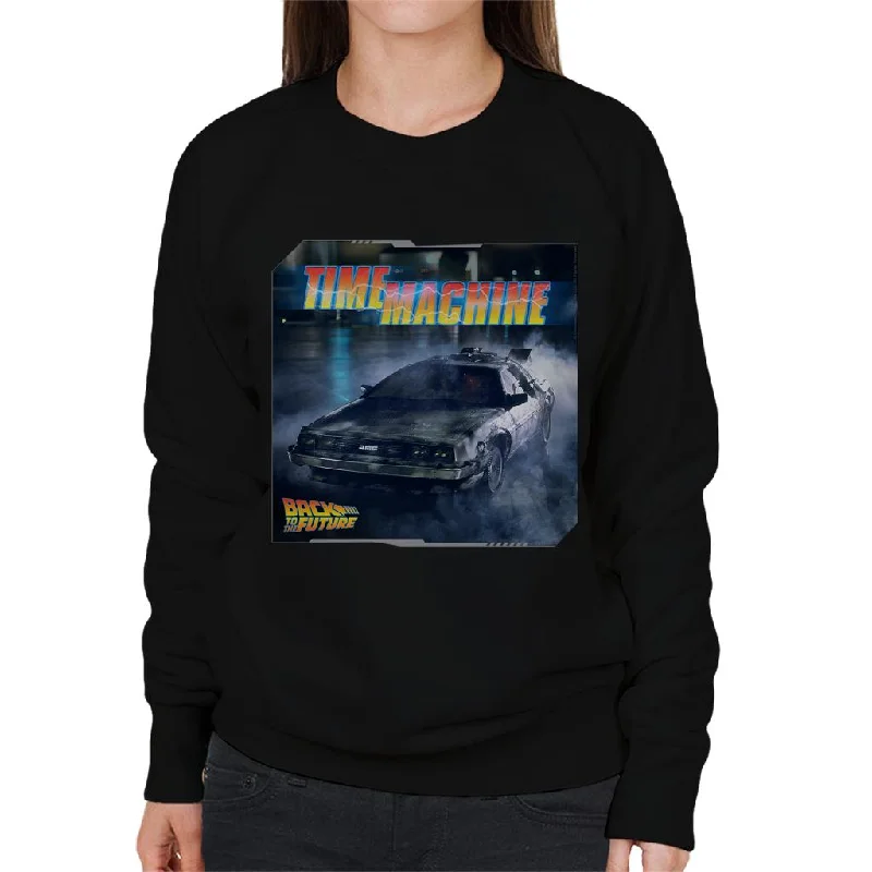 Back to the Future Time Machine Lightning Logo Women's Sweatshirt