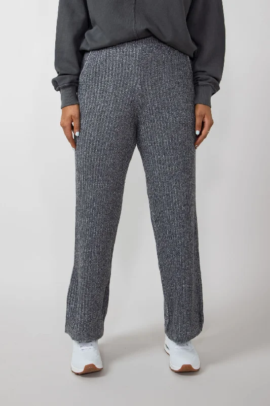 Sweater Stretch Pants for Women in Charcoal Mix | LE50052BOT-CHARCOALMIX