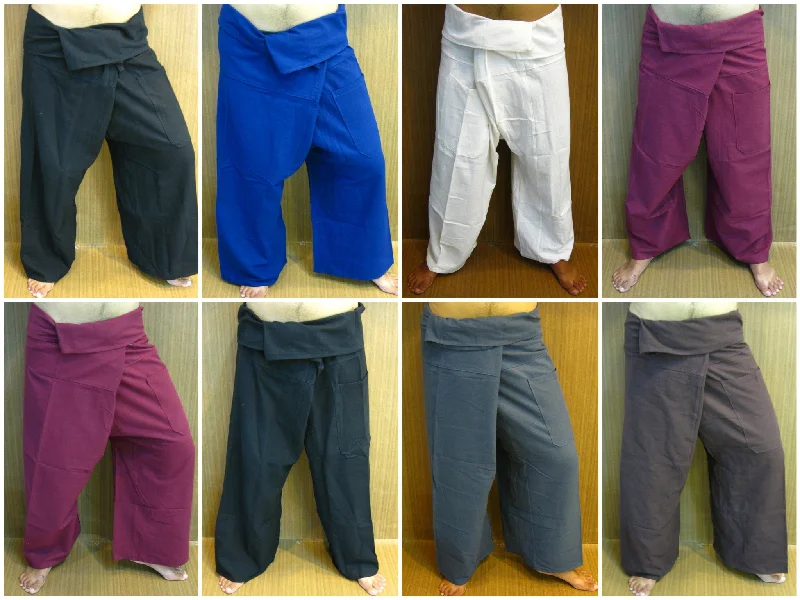 Assorted set of 10 Thai Cotton Fisherman Pants Chic Checkered Pants