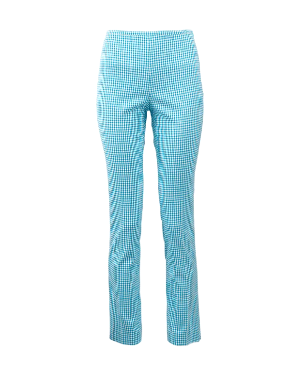 Side Zip Gingham Pant Cozy Full-Length Pants