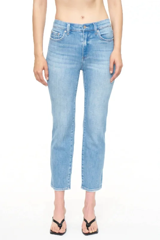 Monroe Crop High Rise Cigarette Crop Jeans In Mai Tai