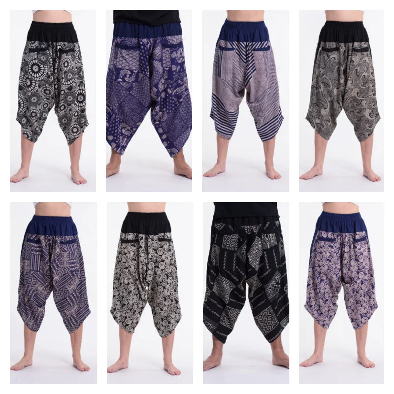 Assorted set of 5 Unisex Printed Cotton Three Quarter Pants Comfortable Denim Leggings Assorted set of 5 Unisex Printed Cotton Three Quarter Pants Comfortable Denim Leggings
