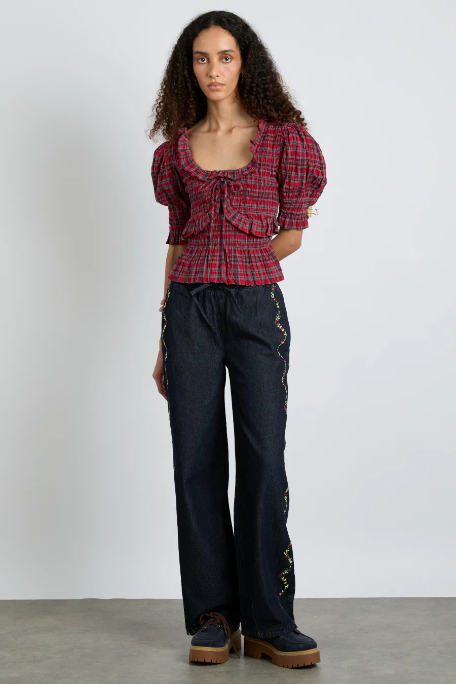 Megan Blouse Red Check