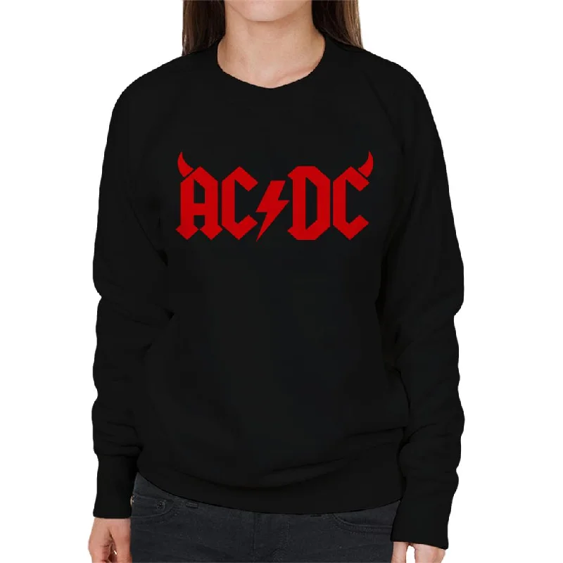 AC/DC Red Horns Logo Women's Sweatshirt