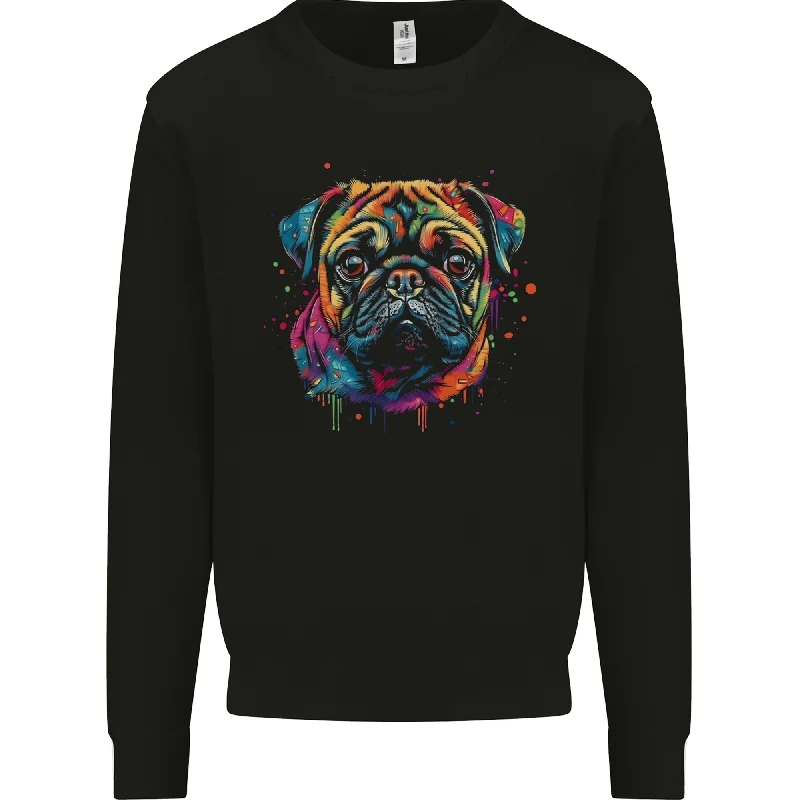 A Colourful Pug Dog Mens Sweatshirt Jumper