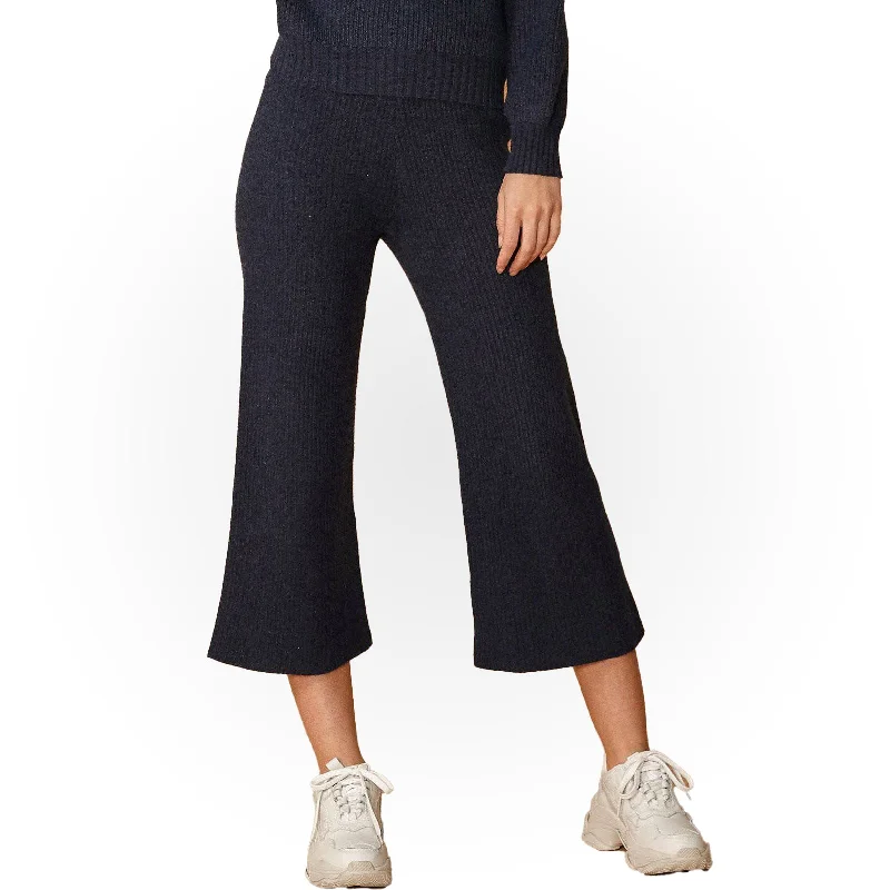 Women's Ribbed Crop Pants in Midnight Modern Bootcut Pants