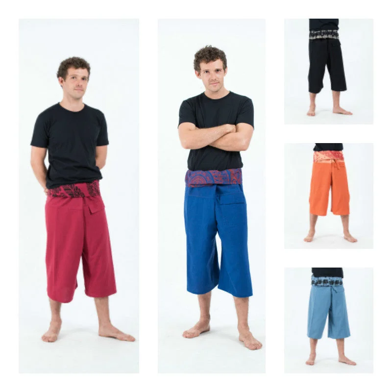 Assorted set of 5 Fisherman Pants 3/4 Length Comfy Zip-Up Pants