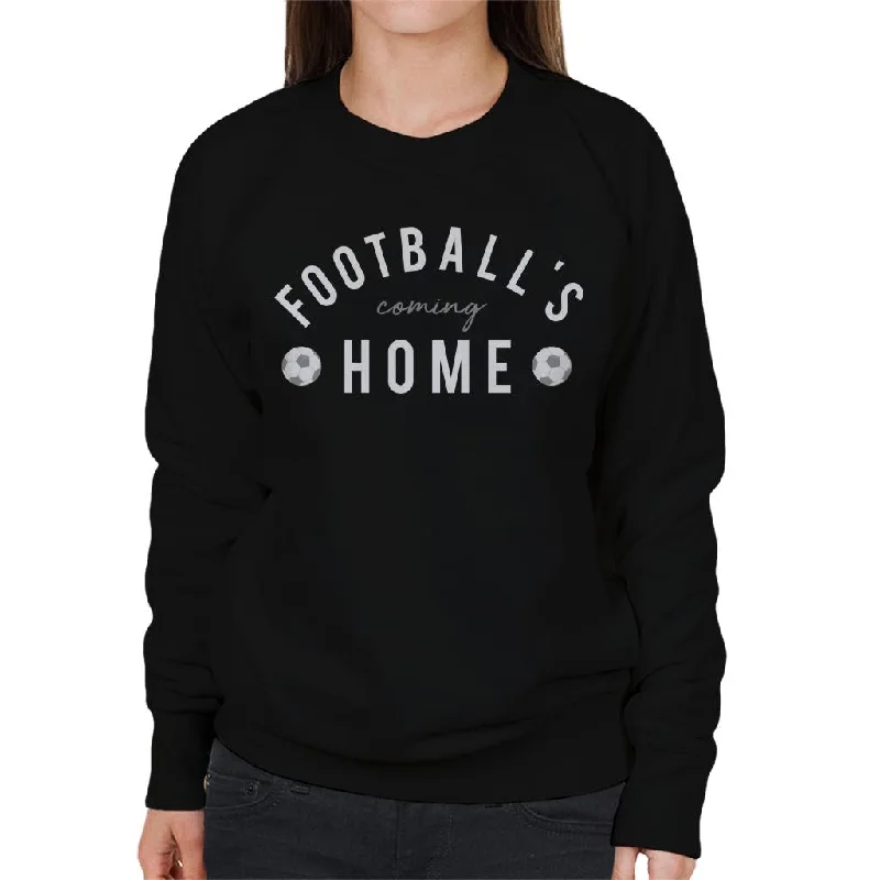 Football's Coming Home White And Grey Text Women's Sweatshirt