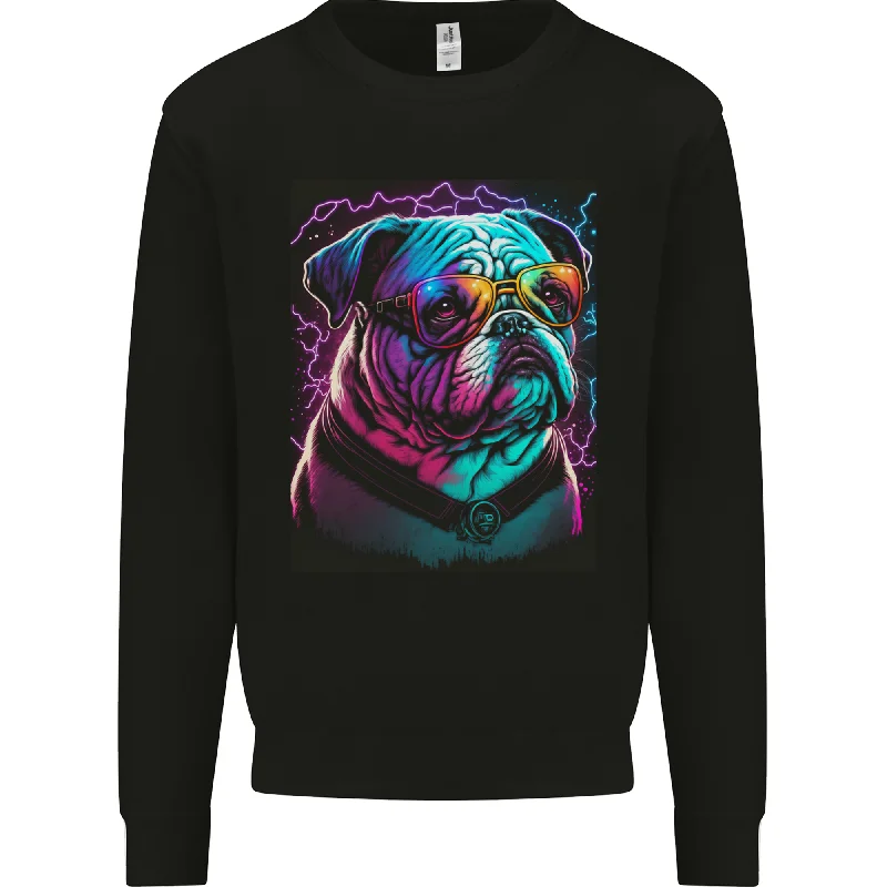 A Cool Bulldog With Glasses Dog Mens Sweatshirt Jumper