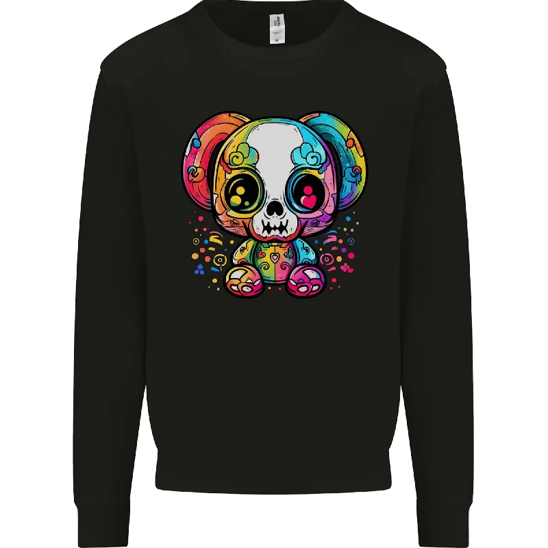 A Cute Teddy Bear Demon Skull Mens Sweatshirt Jumper