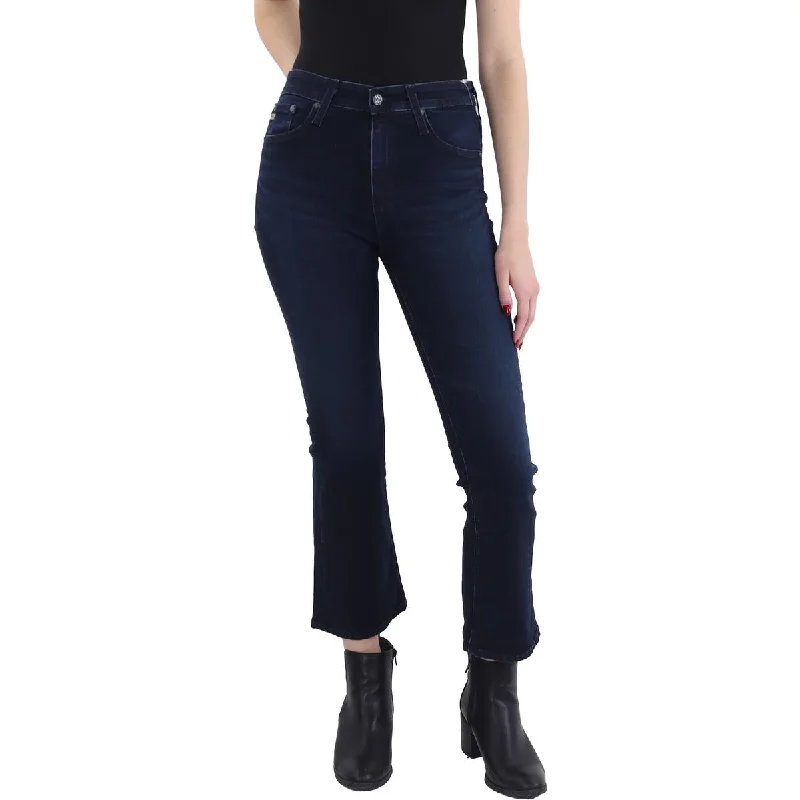 Womens High Rise Cropped Bootcut Jeans