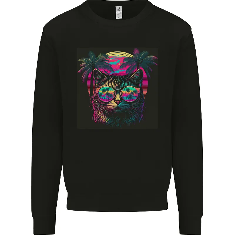 A Cool Retro Cat Mens Sweatshirt Jumper