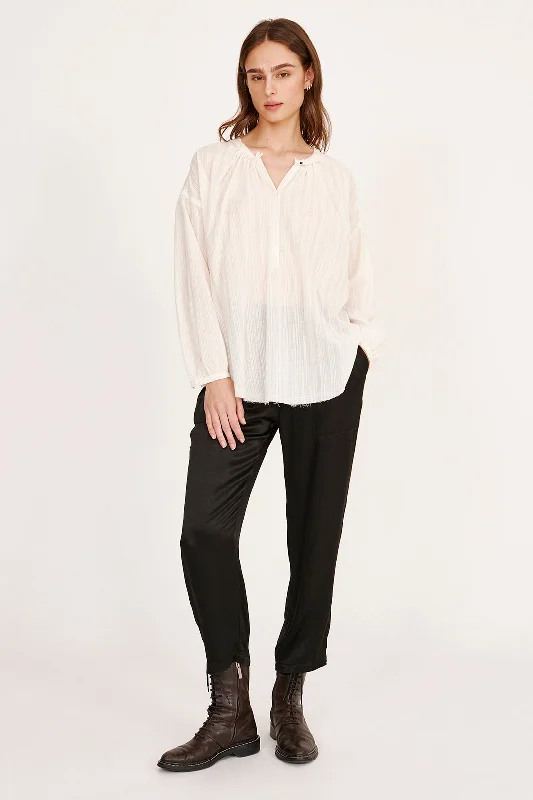 Gauze Washed White Poet Blouse