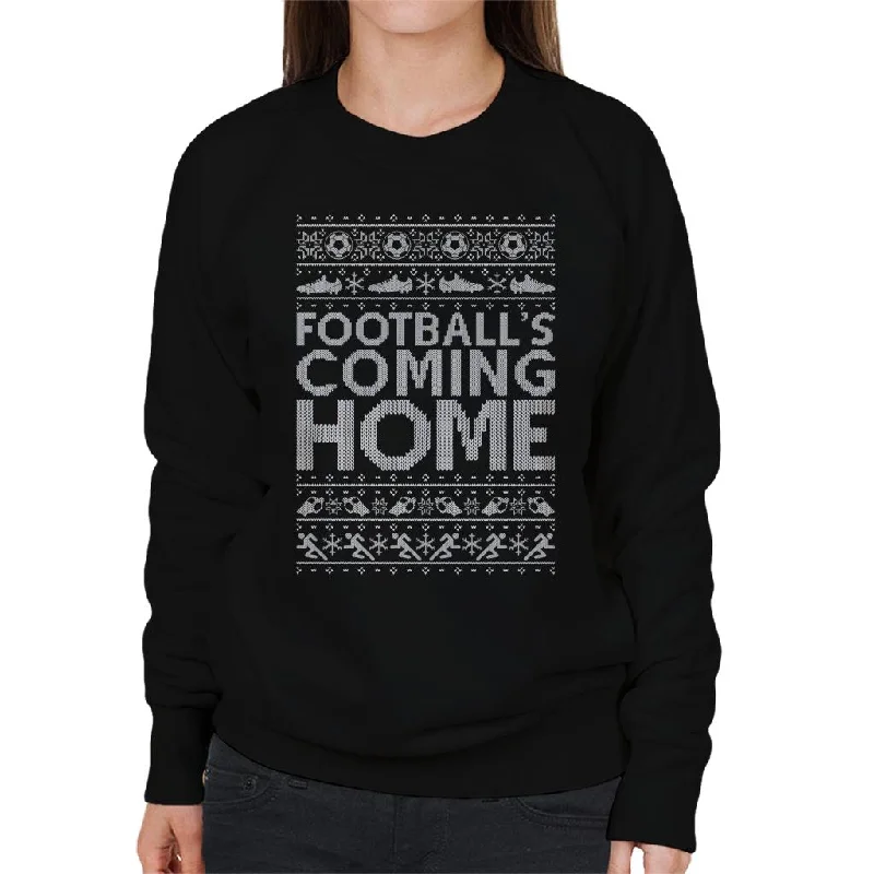 Football's Coming Home Christmas Text Knit Women's Sweatshirt