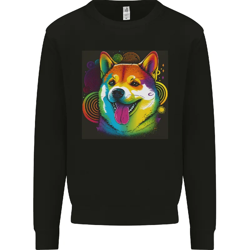 A Colourful Shiba Inu Dog Mens Sweatshirt Jumper