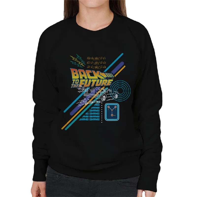 Back to the Future Delorean Outline Countdown Women's Sweatshirt