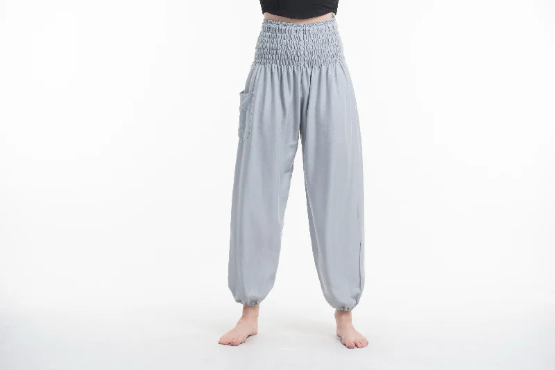 Solid Color Harem Pants in Gray Cozy Lounge Pants